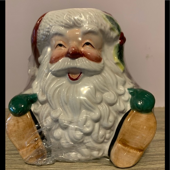 NEW Fitz & Floyd Essentials Ceramic Jolly St. Nick w/Candle - Picture 1 of 7
